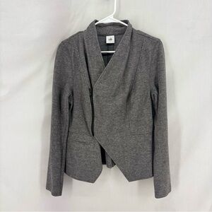 Cabi Gray Moto Jacket Small Asymmetrical Zip Blazer Style Stretch Knit Coat
